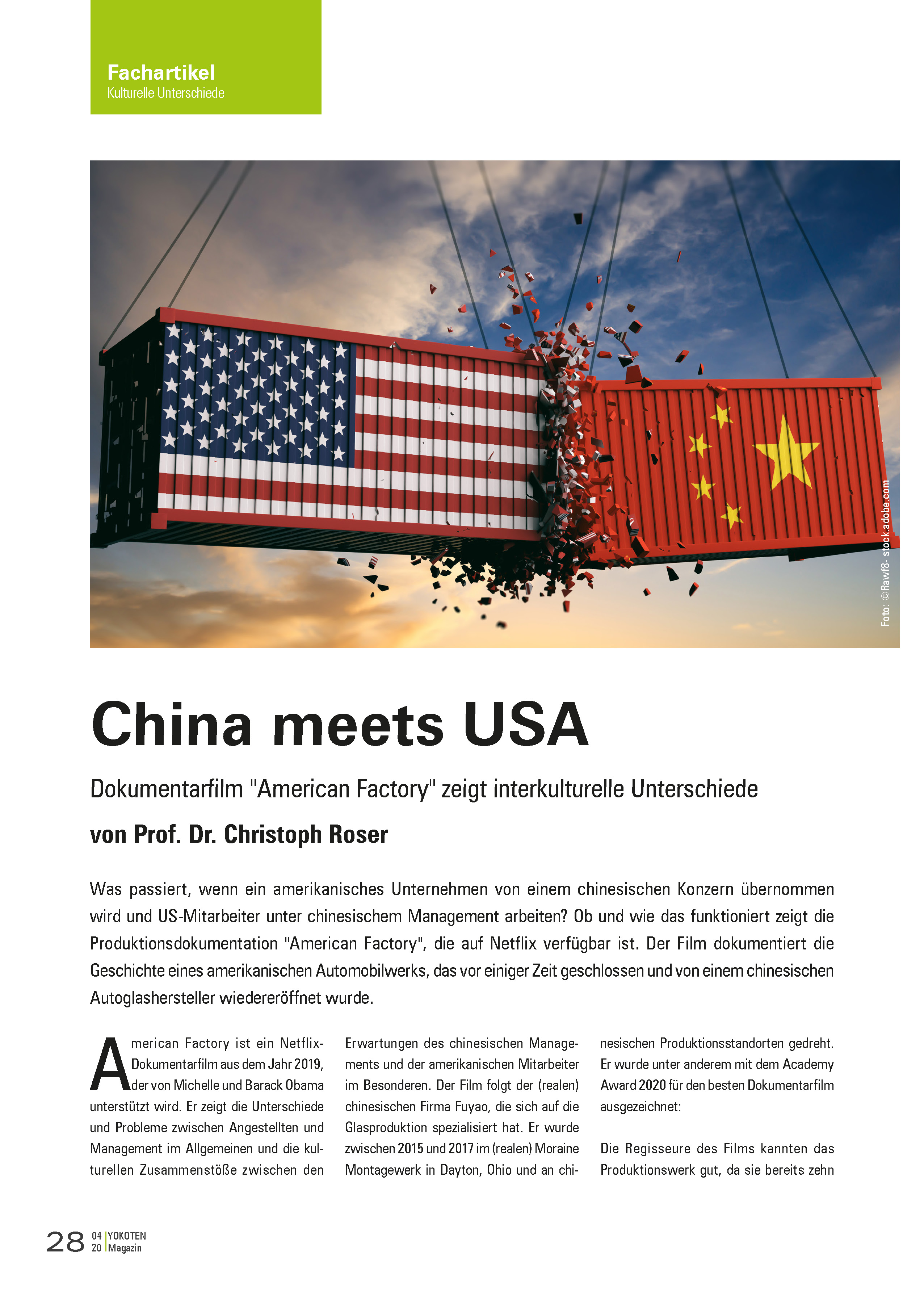 YOKOTEN-Artikel: China meets USA